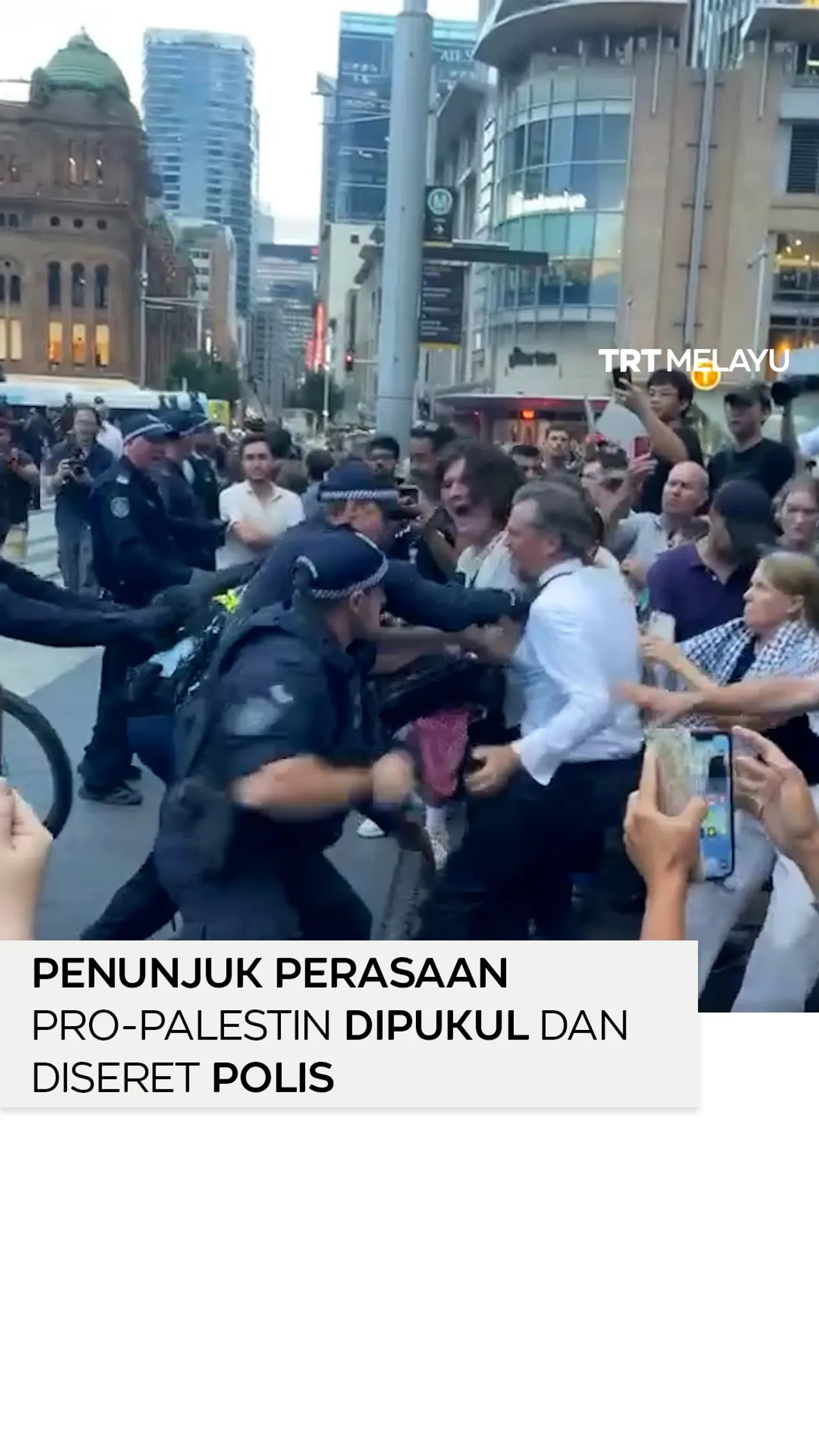 Penunjuk perasaan pro-Palestin dipukul dan diseret polis