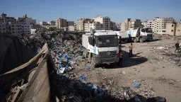 آغاز انتقال ۳۰۰ هزار مترمکعب زباله از مرکز غزه برای کاهش بحران بهداشتی