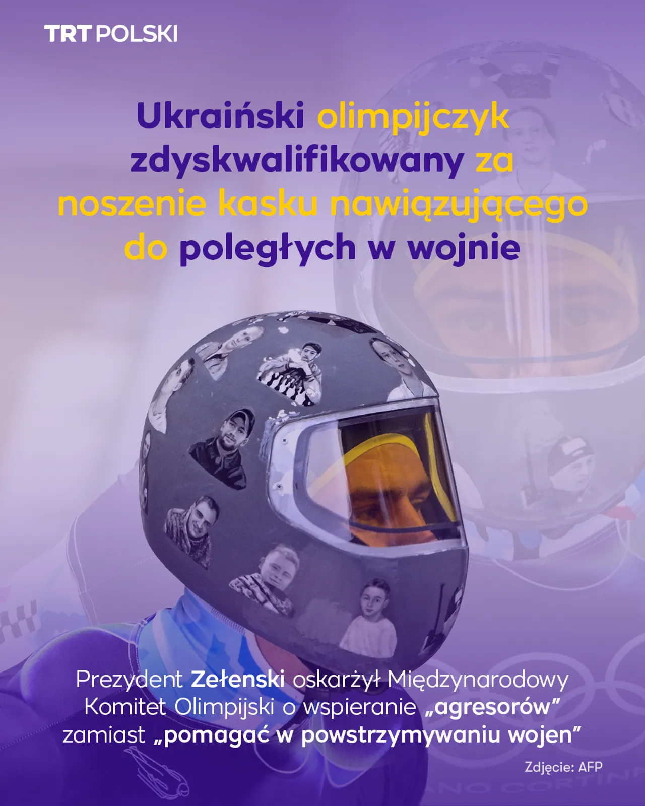 Ukraiński olimpijczyk zdyskwalifikowany za noszenie kasku nawiązującego do poległych w wojnie