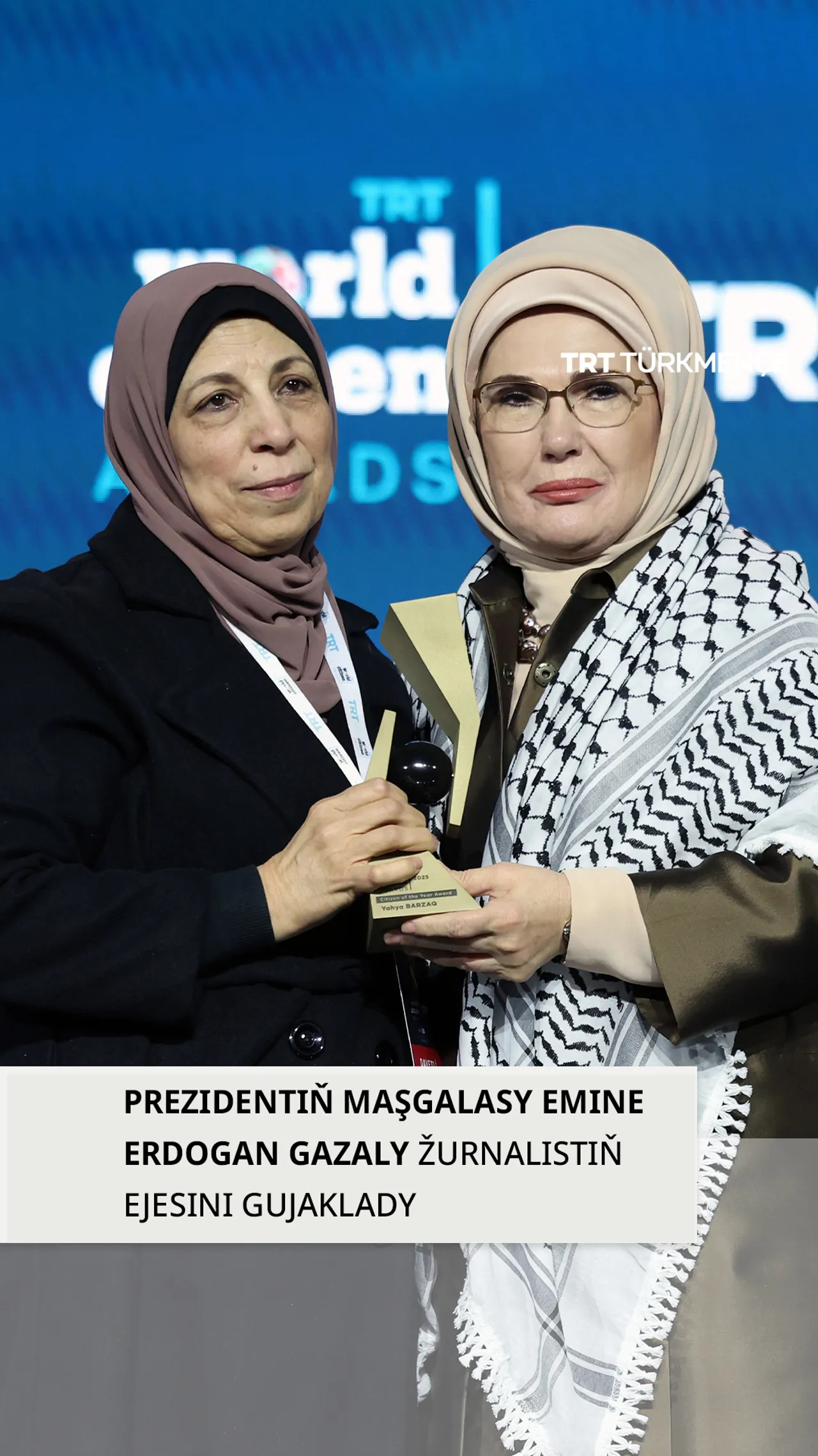 PREZIDENTIŇ MAŞGALASY EMINE ERDOGAN GAZALY ŽURNALISTIŇ EJESINI GUJAKLADY