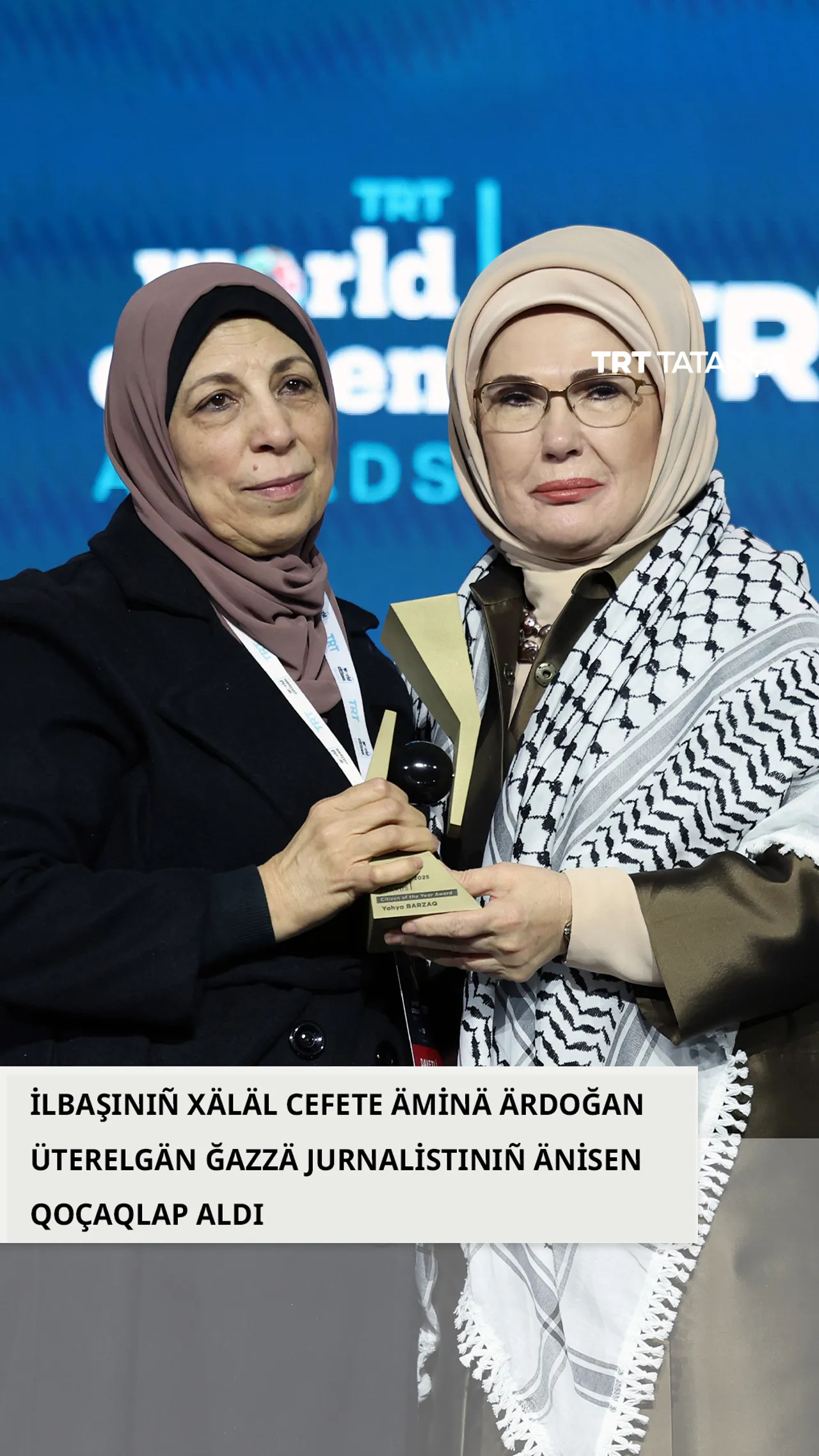 İlbaşınıñ xäläl cefete Äminä Ärdoğan üterelgän Ğäzzä jurnalistınıñ änisen qoçaqlap aldı