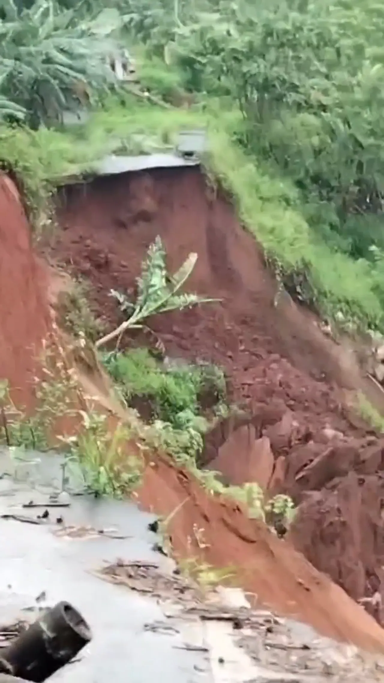 Tanah longsor besar melanda desa Kalongan di Semarang