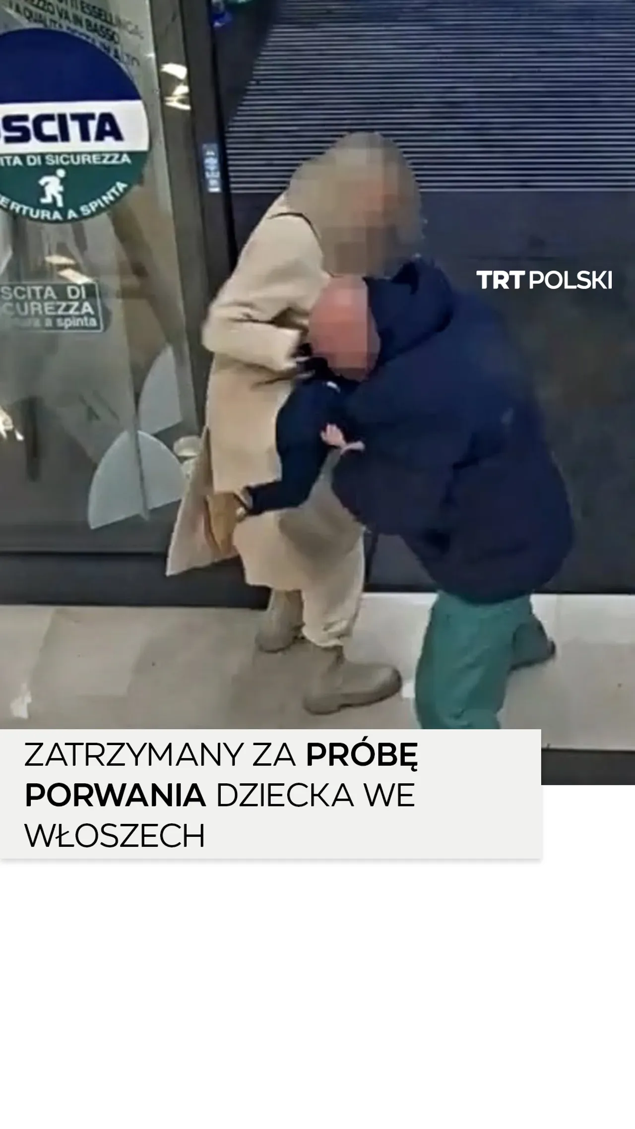 Mężczyzna w rękach policji po próbie uprowadzenia dziecka we Włoszech