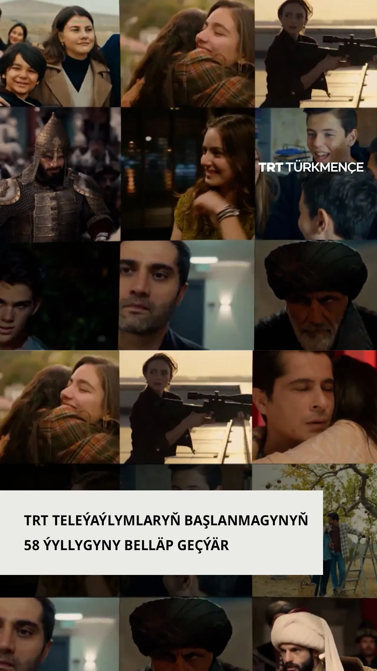 TRT TELEÝAÝLYMLARYŇ BAŞLANMAGYNYŇ 58 ÝYLLYGYNY BELLÄP GEÇÝÄR