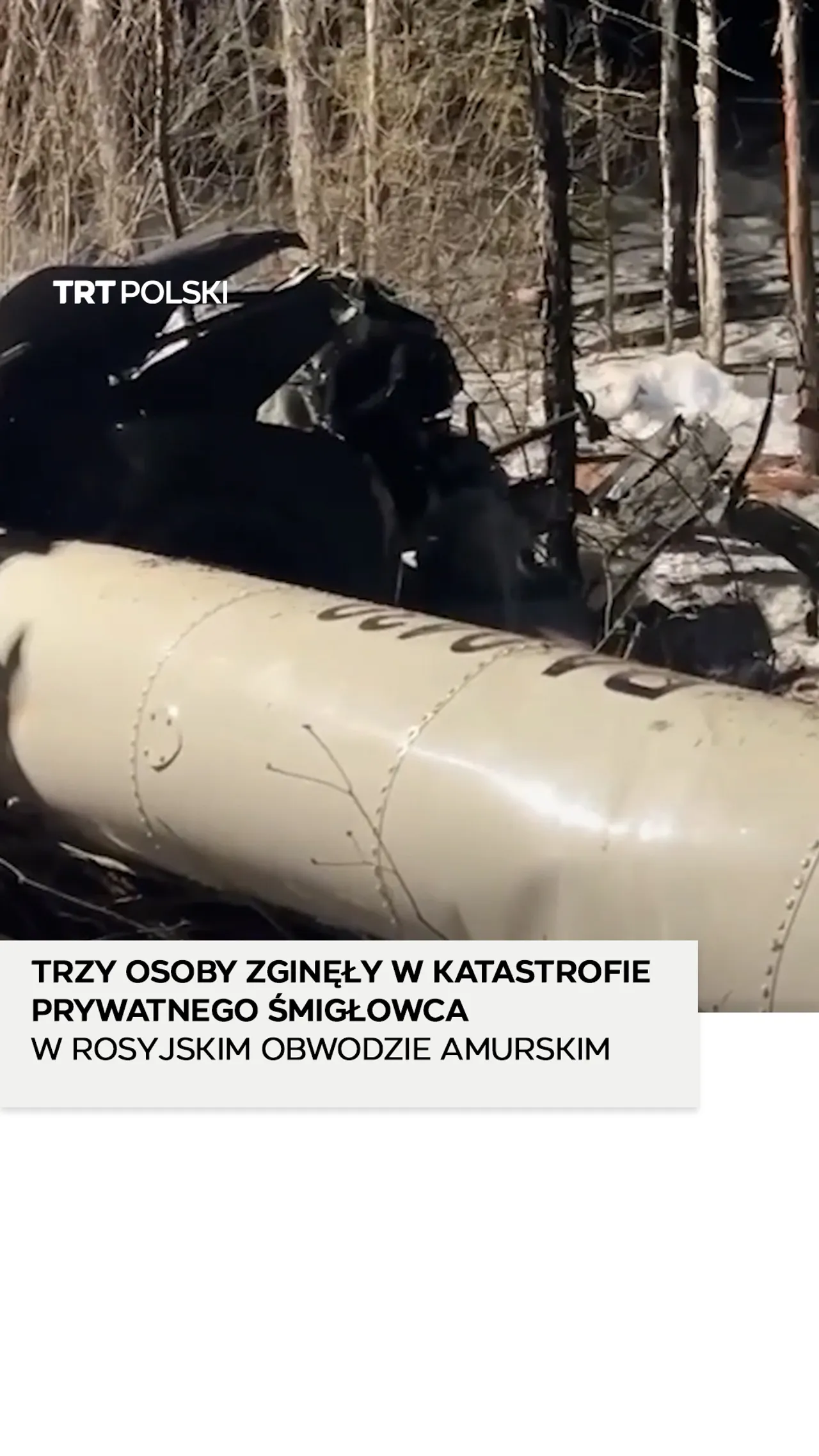 Trzy osoby zginęły w katastrofie prywatnego śmigłowca w obwodzie amurskim