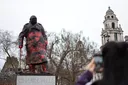 London's Churchill statue sprayed with 'Zionist war criminal' graffiti