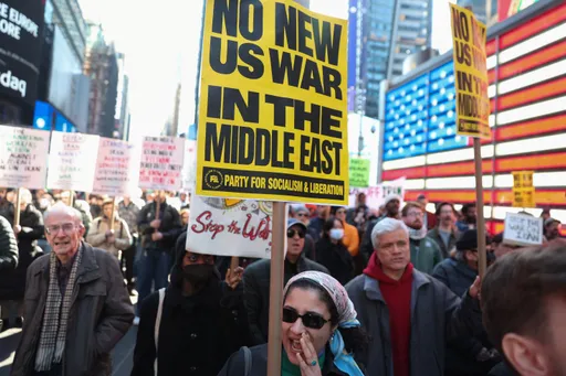 Anti-war protesters gather across US cities following Khamenei's killing