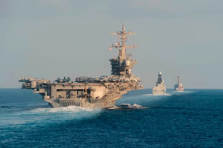 US military says it shot down Iranian drone near aircraft carrier