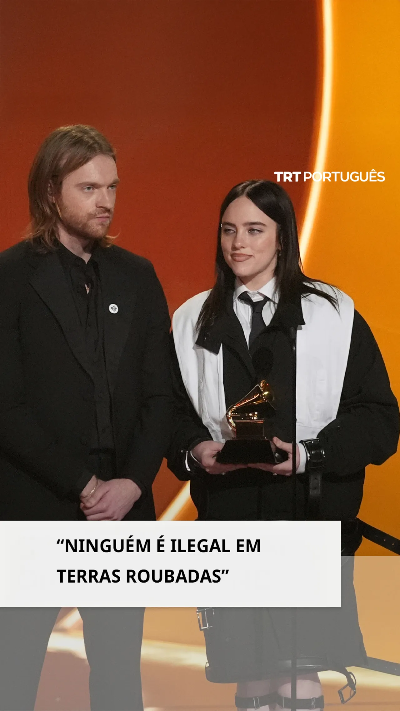 Billie Eilish condena o ICE no Grammy Awards