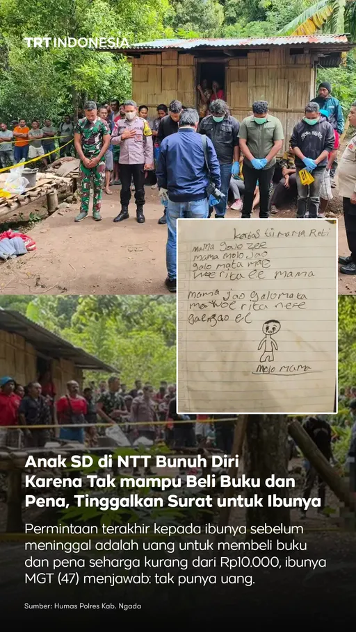 Seorang siswa sekolah dasar di NTT bunuh diri akibat kondisi ekonomi
