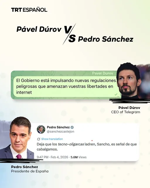 Pável Dúrov vs Pedro Sánchez