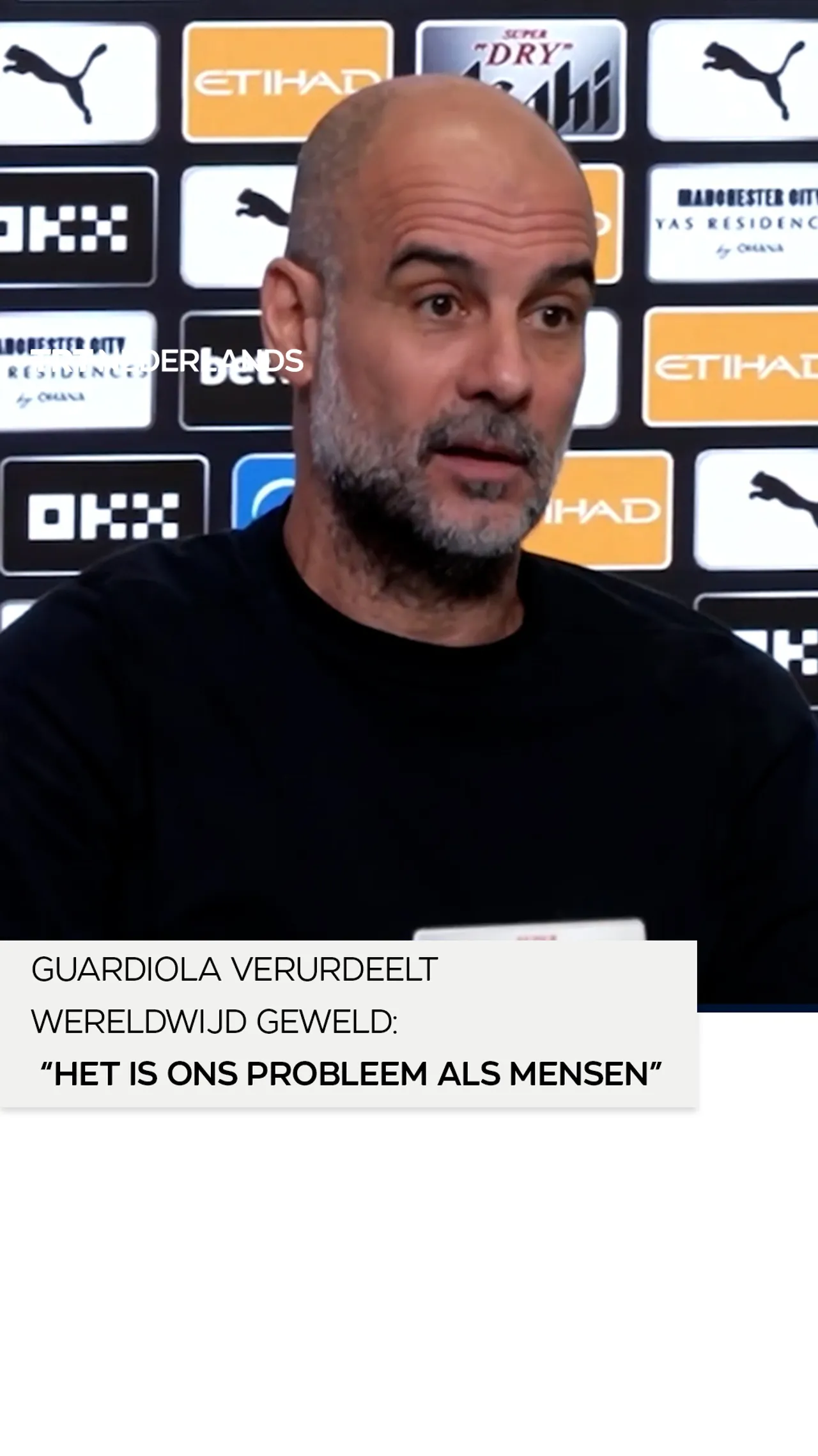 Pep Guardiola van Manchester City spreekt zich uit over wereldwijde humanitaire conflicten