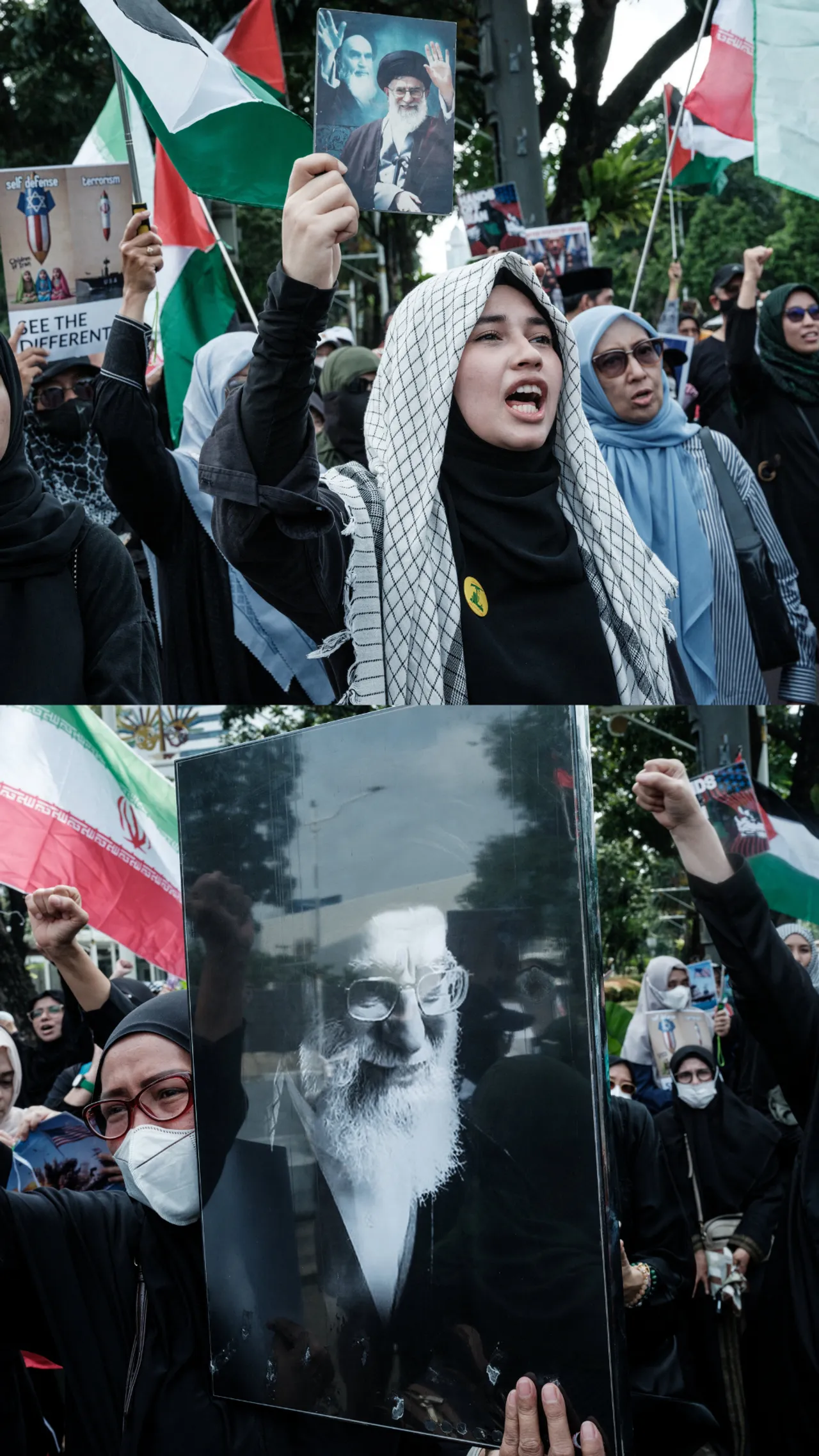 Ratusan massa demo ke Kedutaan AS di Jakarta protes serangan terhadap Iran