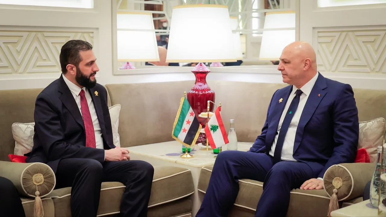 الشرع يؤكد لعون دعمه لمساعي بيروت في نزع سلاح حزب الله وتجنيب المنطقة تداعيات الصراع الحالي