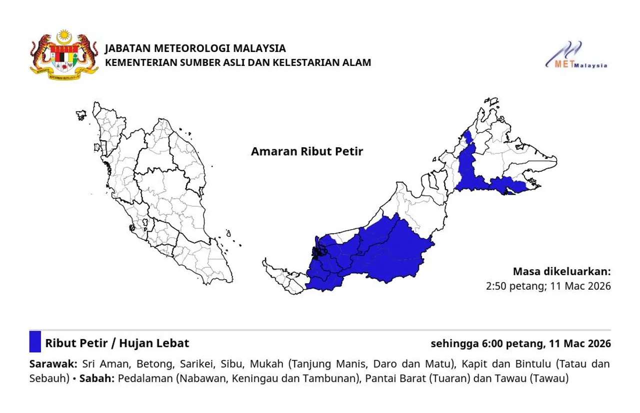 Bilangan mangsa banjir di Sabah dan Sarawak meningkat melebihi 1,300