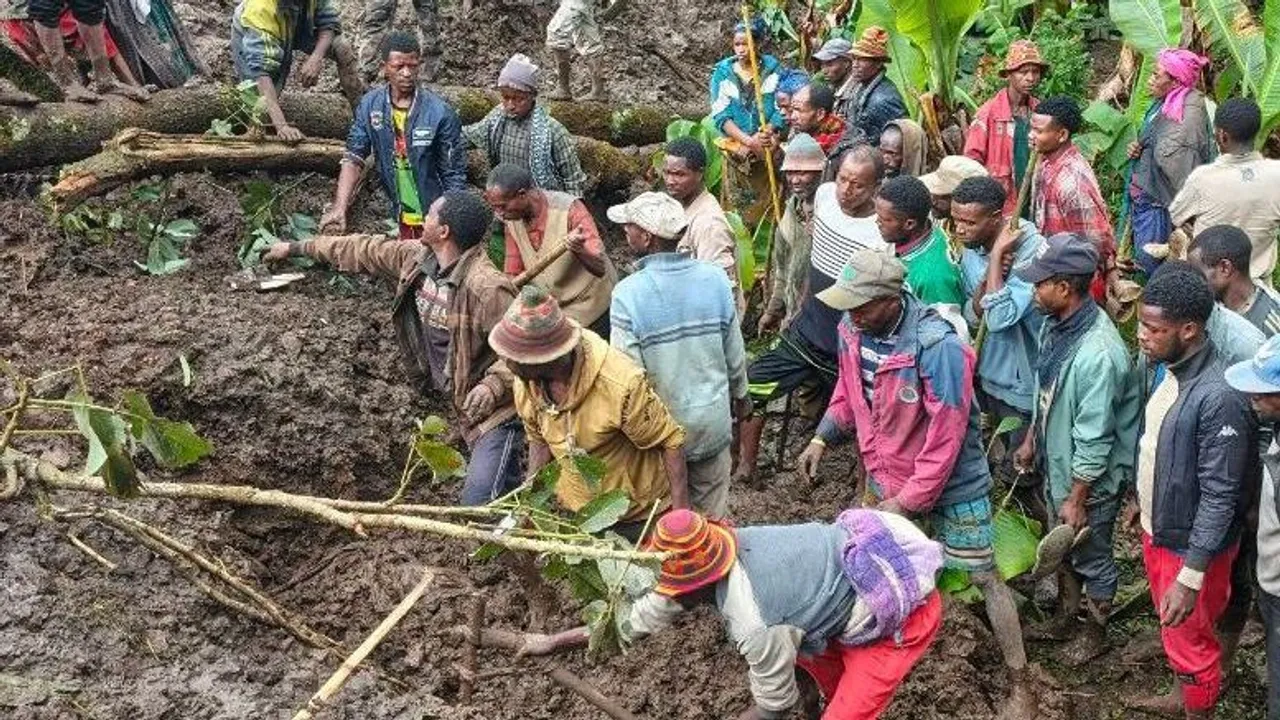 Ethiopia declares three days of mourning after landslides in the south killed scores