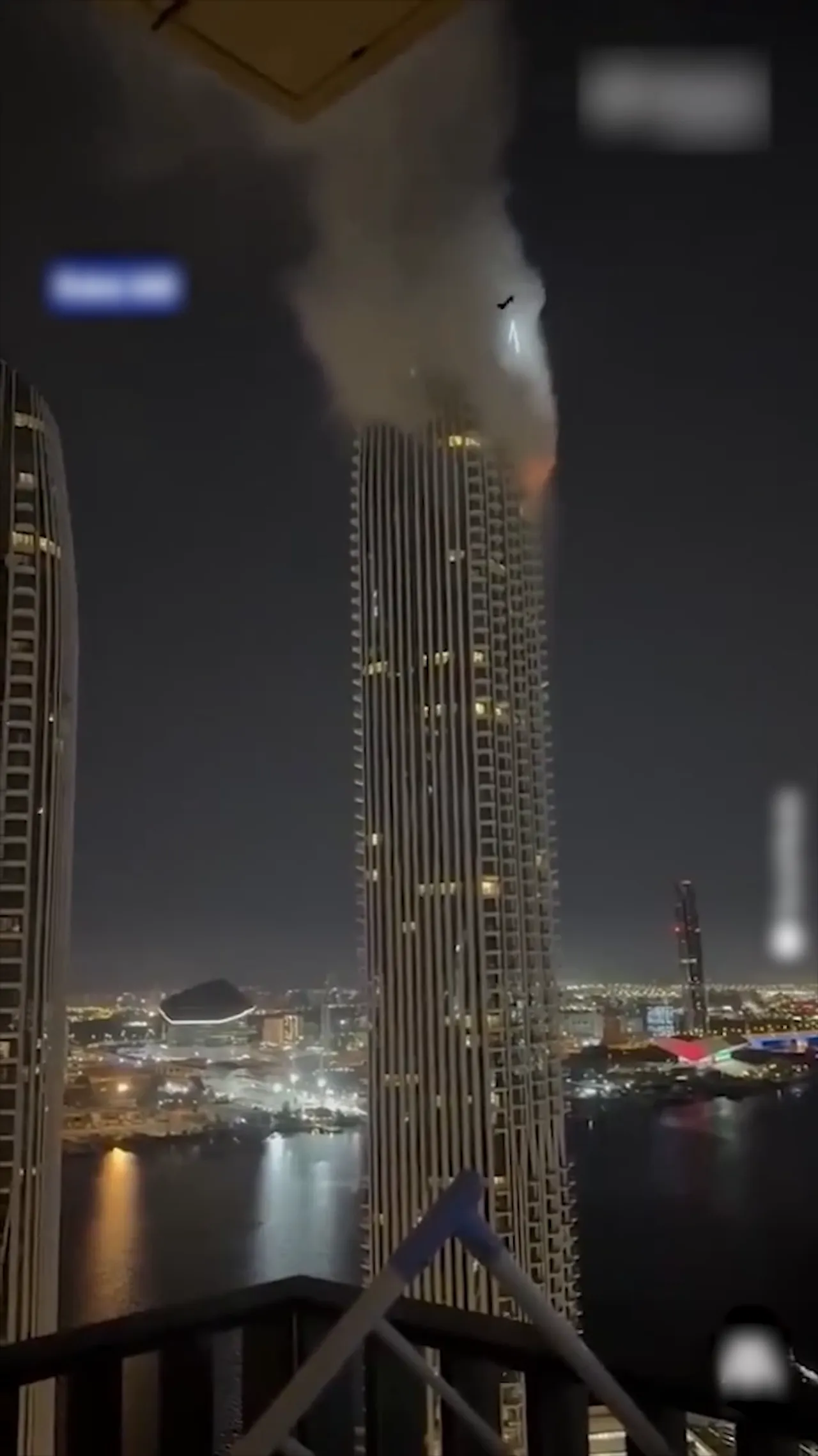 Gedung pencakar langit Dubai terhantam serpihan pencegatan drone