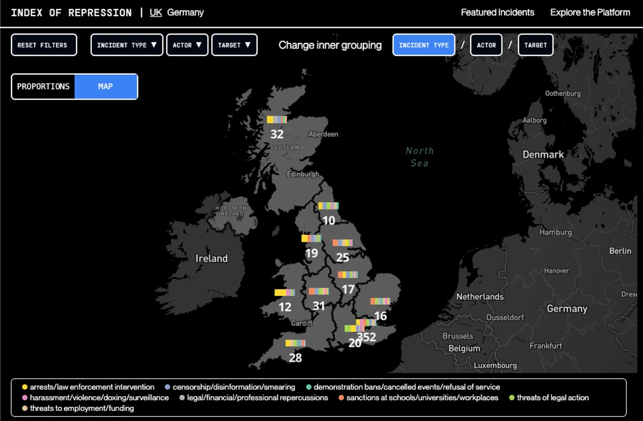 ‘Tracking repression’: New database maps criminalisation of Palestine solidarity in Britain
