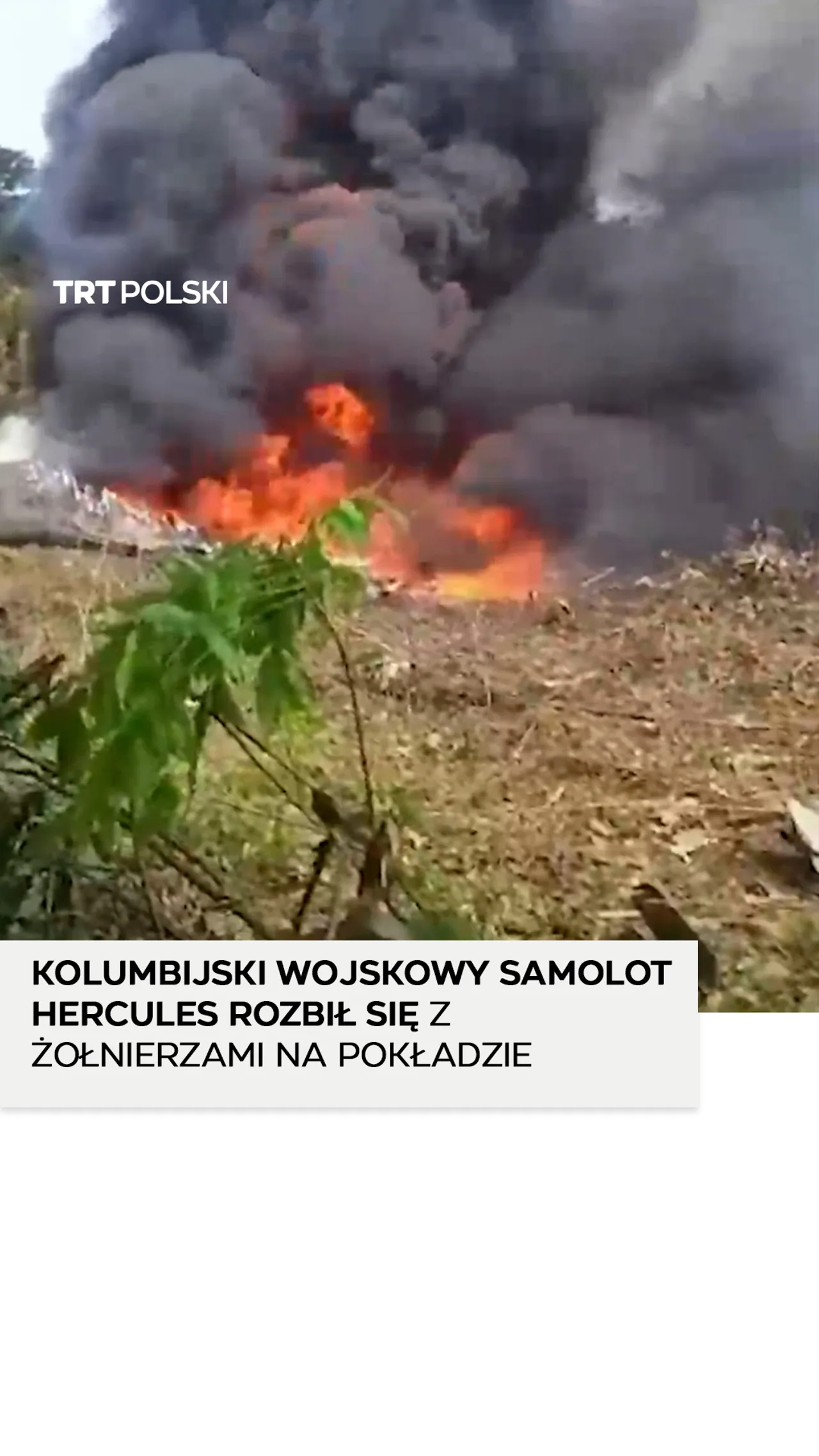 Kolumbijski samolot wojskowy rozbił się z żołnierzami na pokładzie