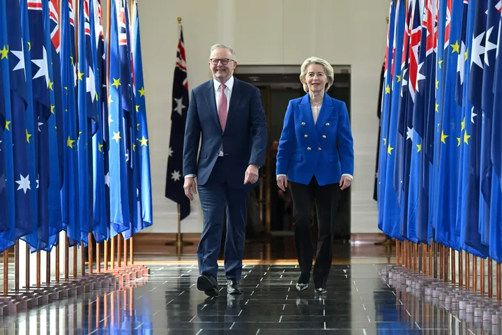 Australië en de EU ondertekenen vrijhandelsakkoord en vormen partnerschap in veiligheid en defensie