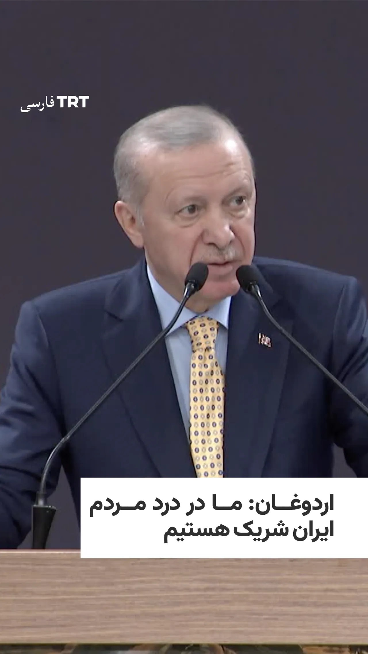 اردوغان: ما در درد مردم ایران شریک هستیم