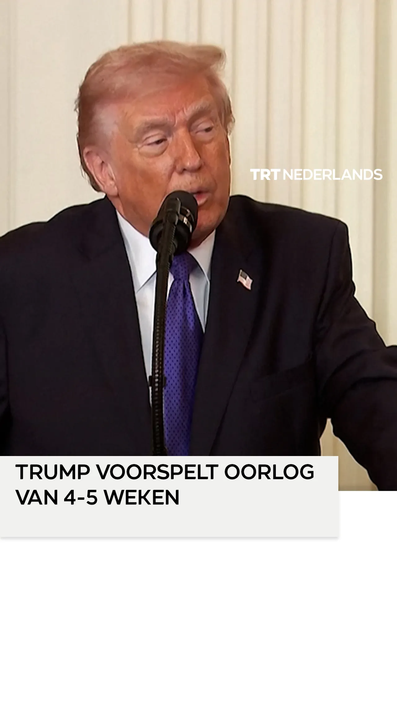 Trump voorspelt oorlog van 4-5 weken