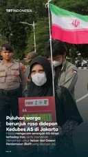 Massa berkumpul di kedubes AS di Jakarta, mengecam serangan terhadap Iran dan BoP
