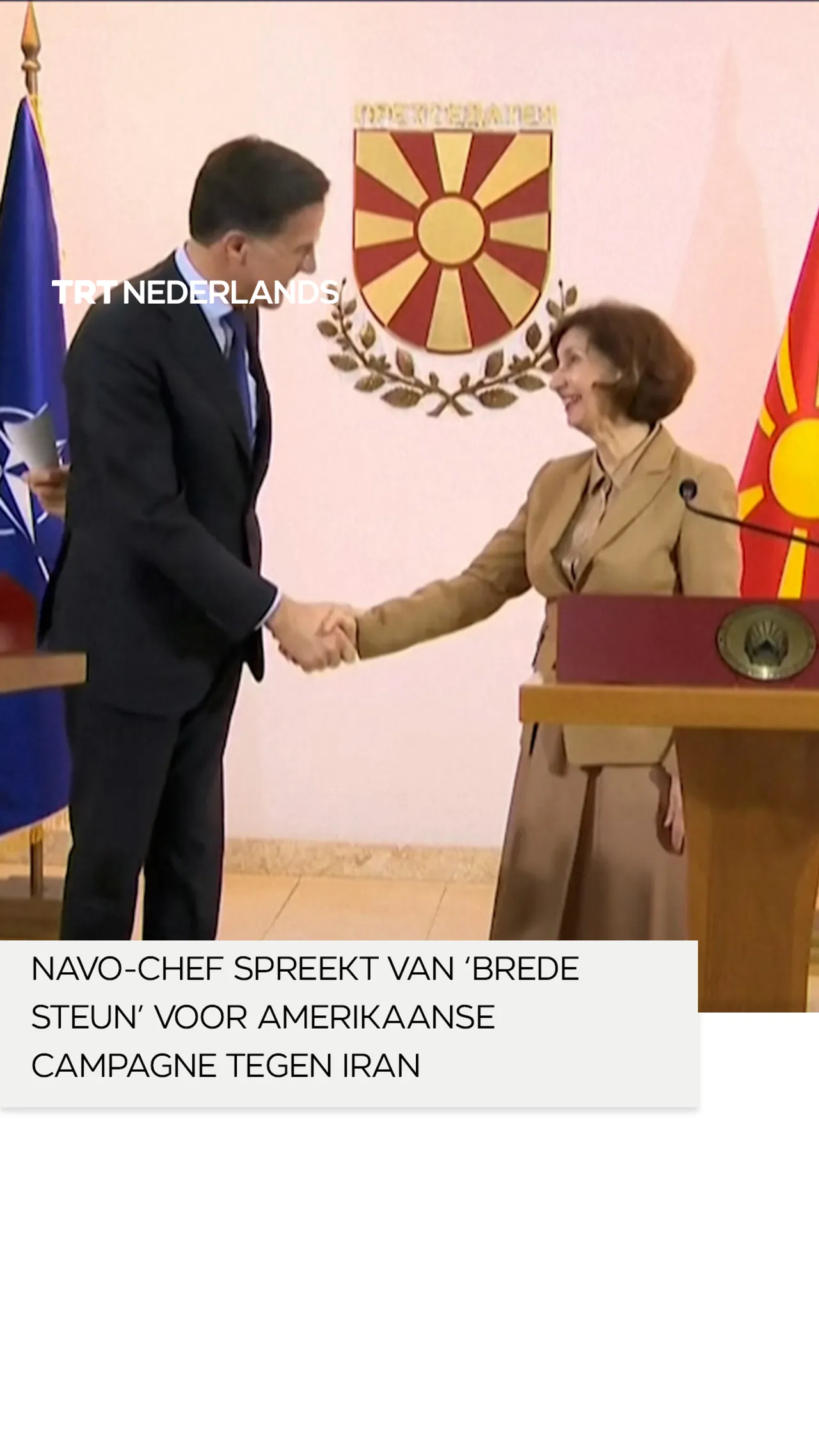 NAVO-chef spreekt van ‘brede steun’ voor Amerikaanse campagne tegen Iran