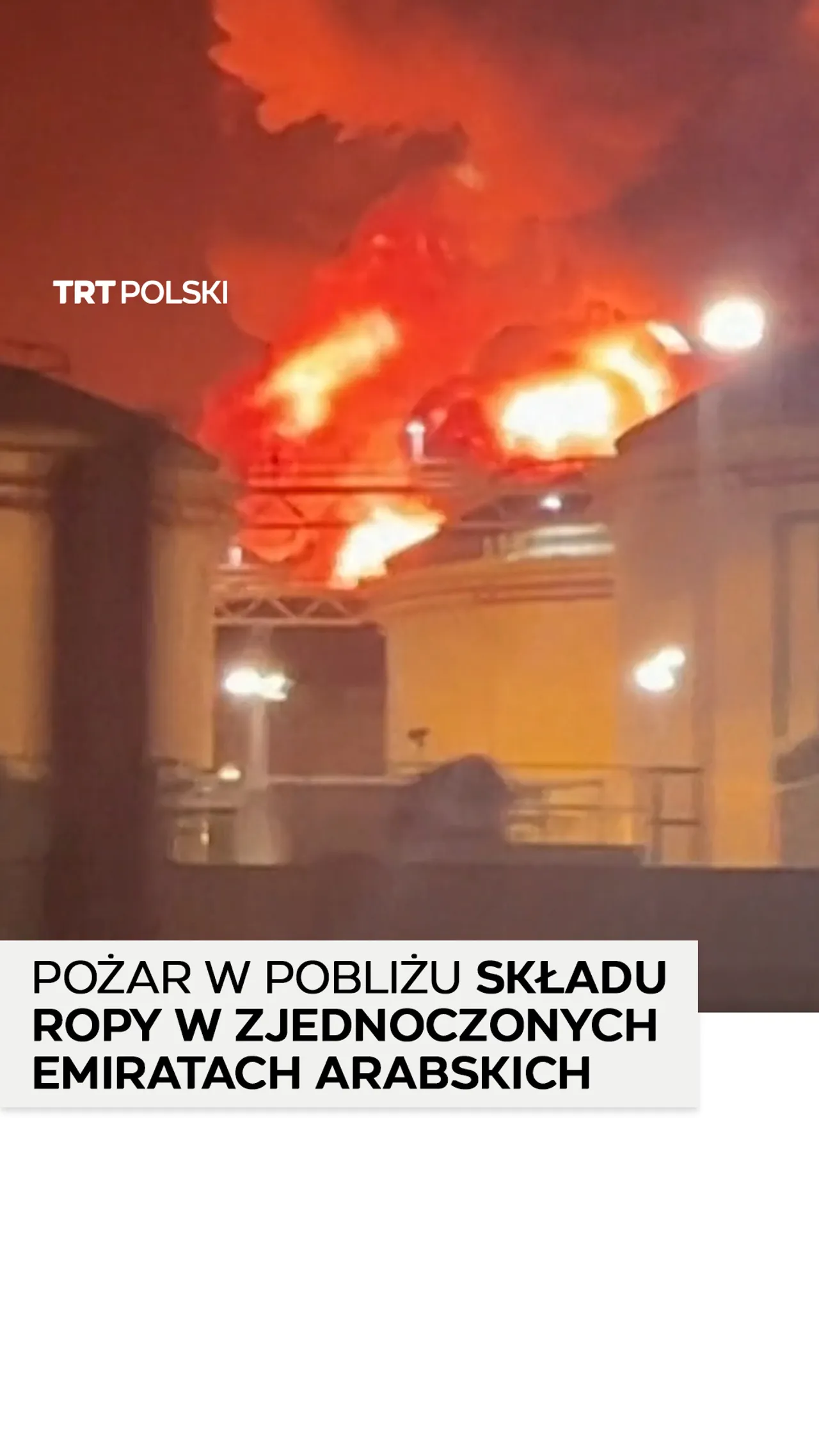 Pożar wywołany przez spadające szczątki zestrzelonego drona wybuchł w pobliżu składu ropy w ZEA