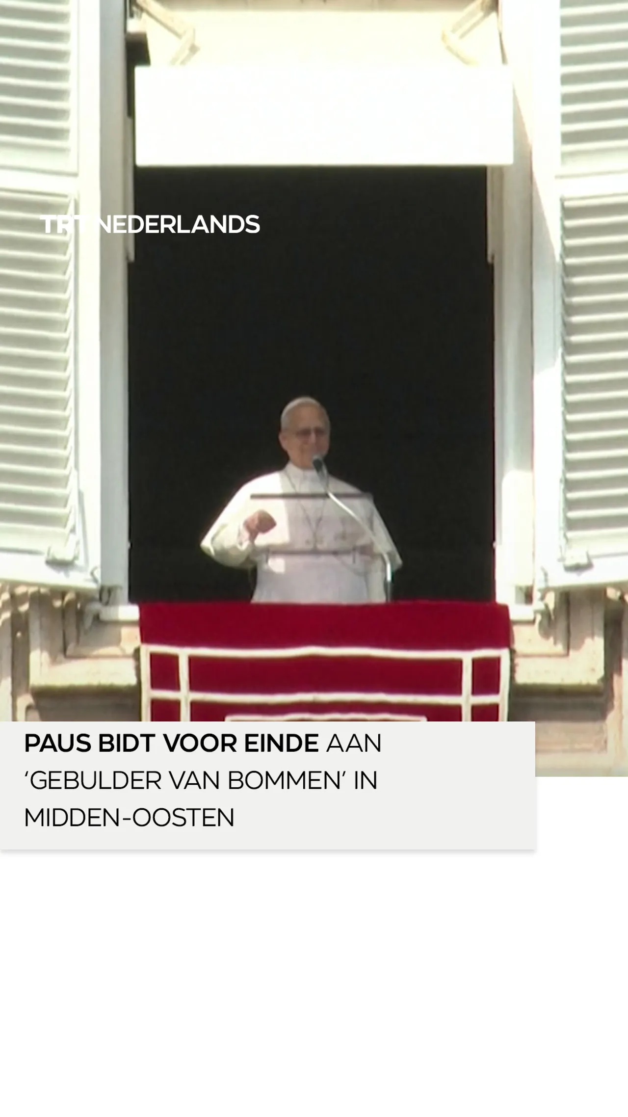 Paus bidt voor einde aan ‘gebulder van bommen’ in Midden-Oosten
