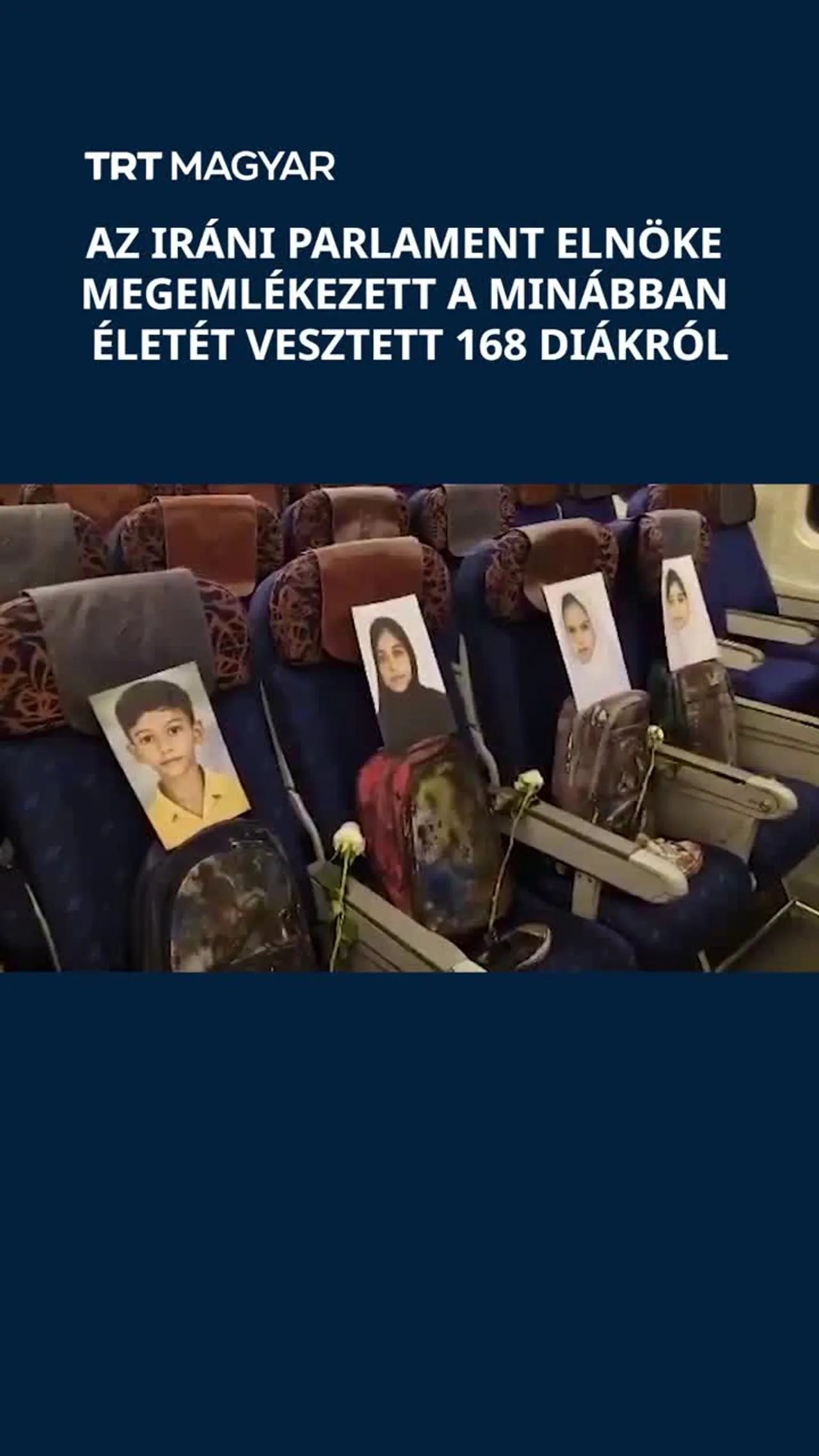 Az iráni parlament elnöke megemlékezett a Minábban életét vesztett 168 diákról
