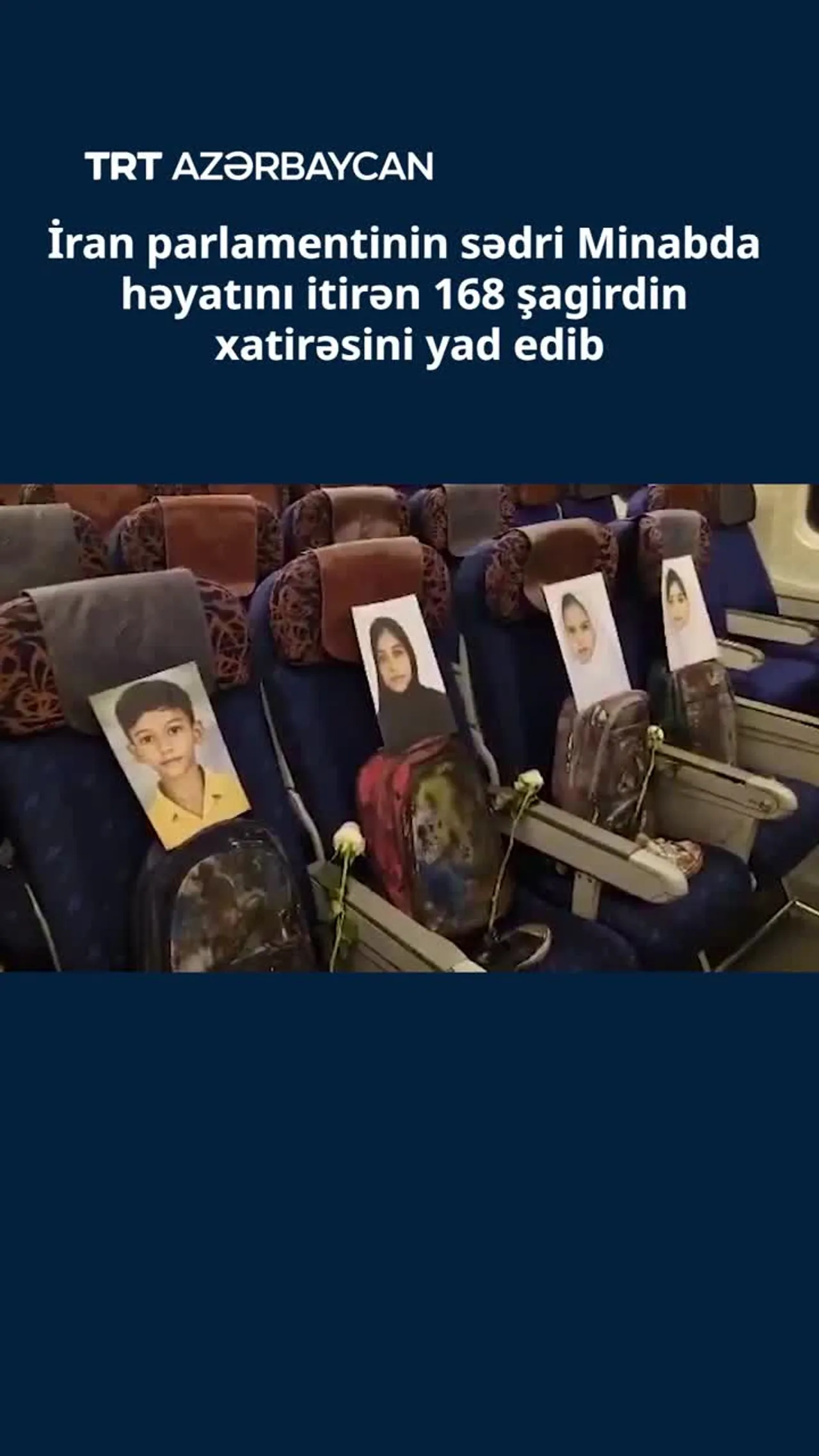 İran parlamentinin sədri Minabda həyatını itirən 168 şagirdin xatirəsini yad edib