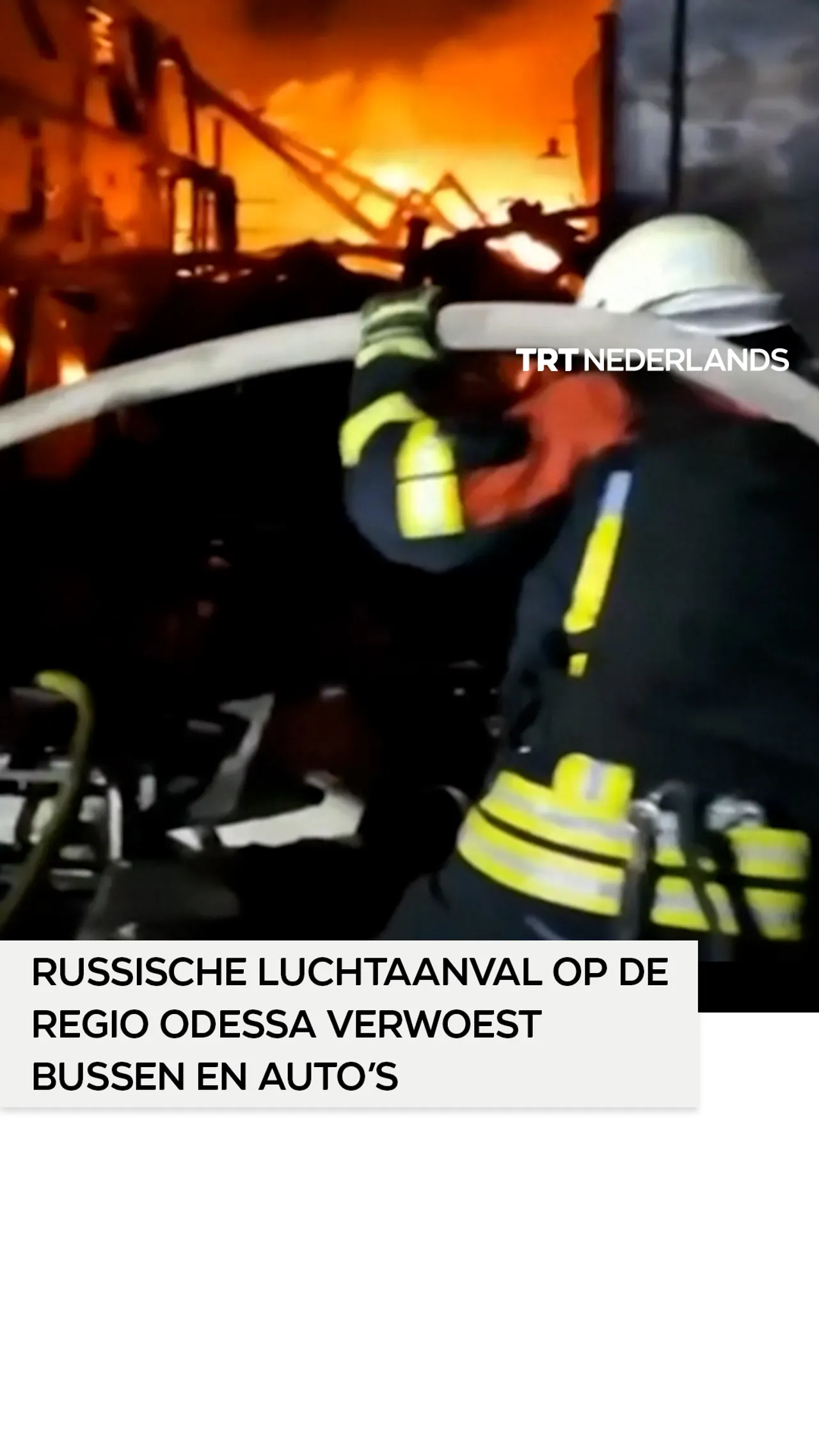 Russische luchtaanval op de regio Odessa verwoest bussen en auto’s
