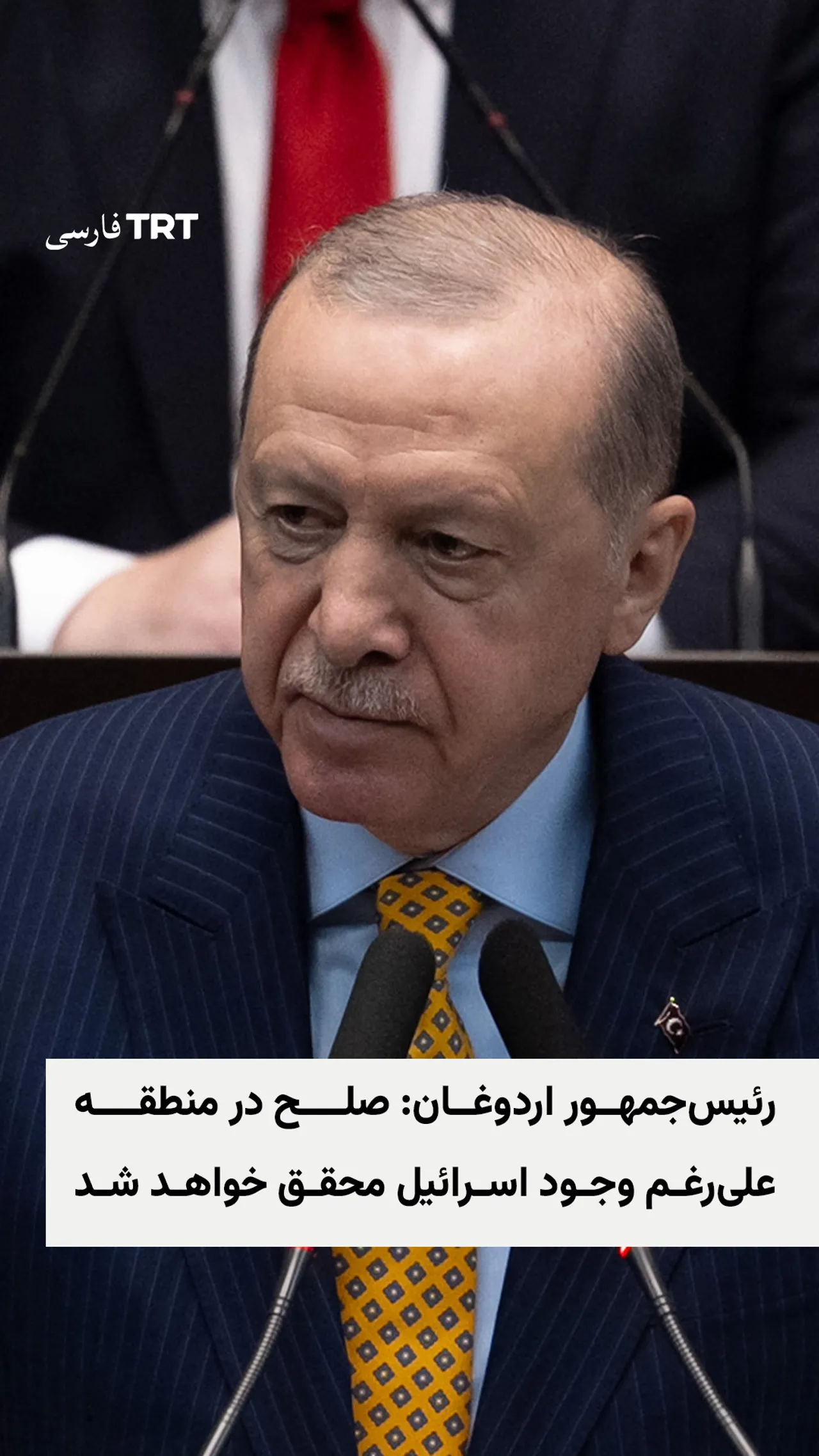 رئیسجمهور اردوغان: صلح در منطقه علیرغم وجود اسرائیل محقق خواهد شد