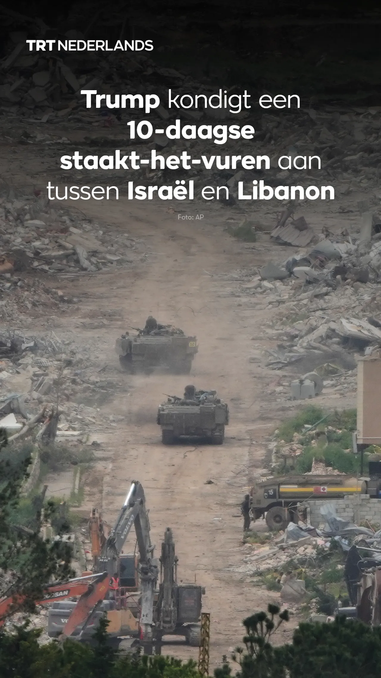 Trump kondigt een staakt-het-vuren van tien dagen aan tussen Israël en Libanon