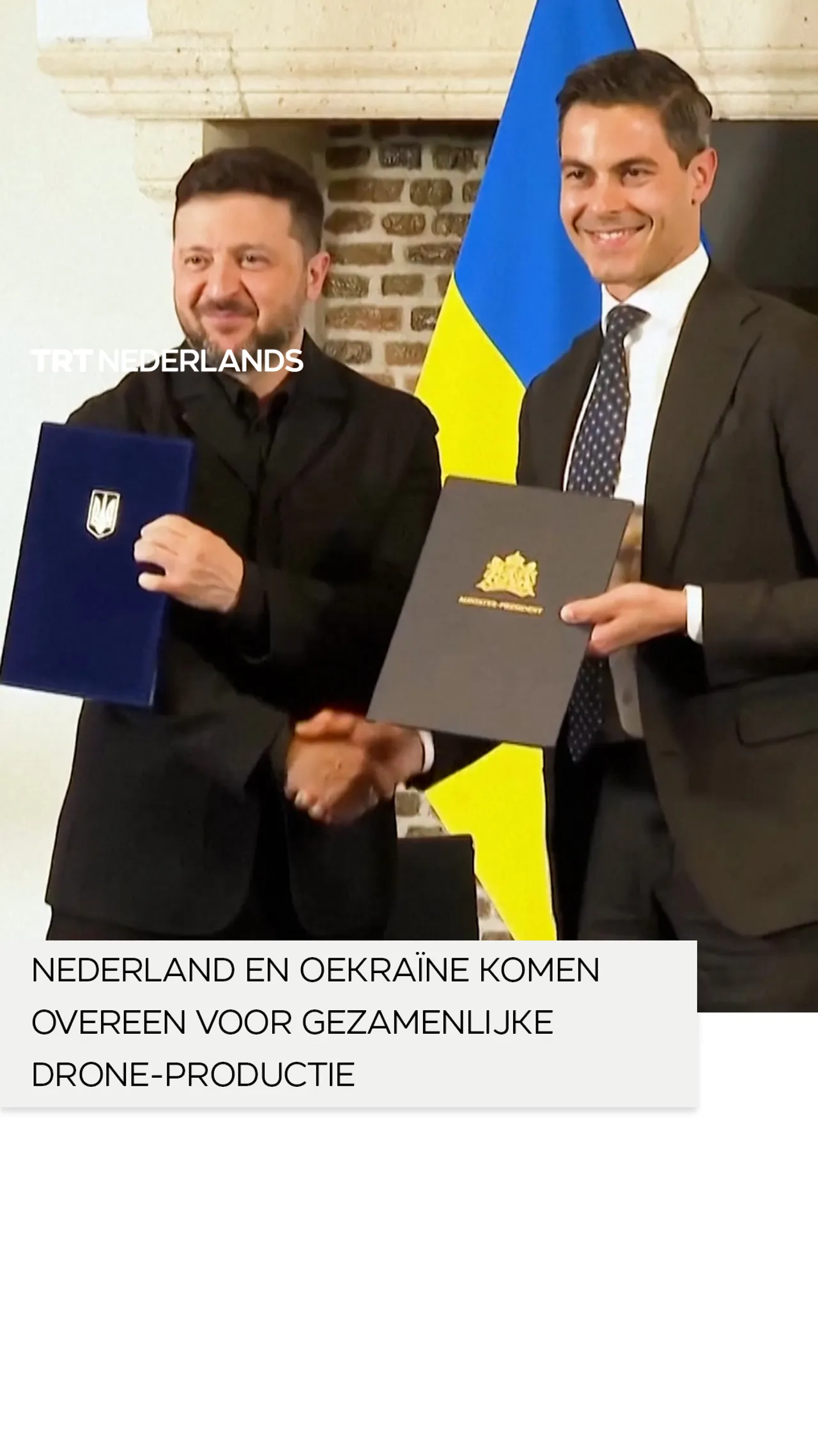 Nederland en Oekraïne ondertekenen overeenkomst voor gezamenlijke productie van drones