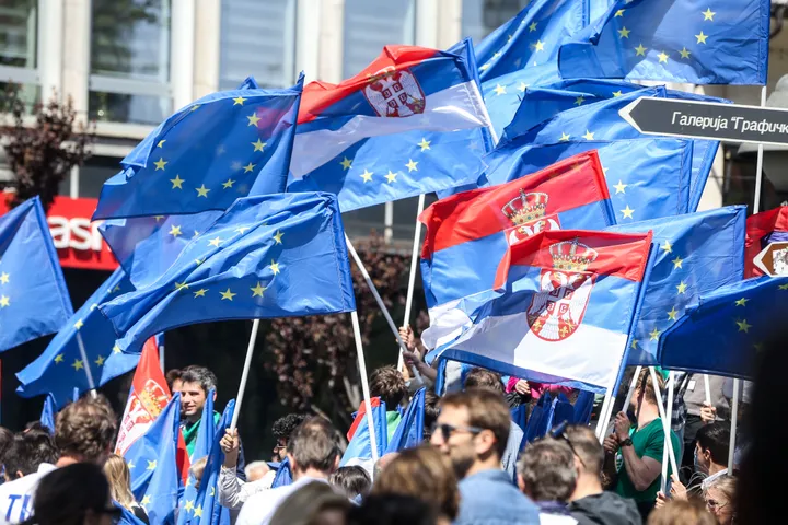 U Beogradu održan mirni skup Foruma mladih Evropskog pokreta u Srbiji