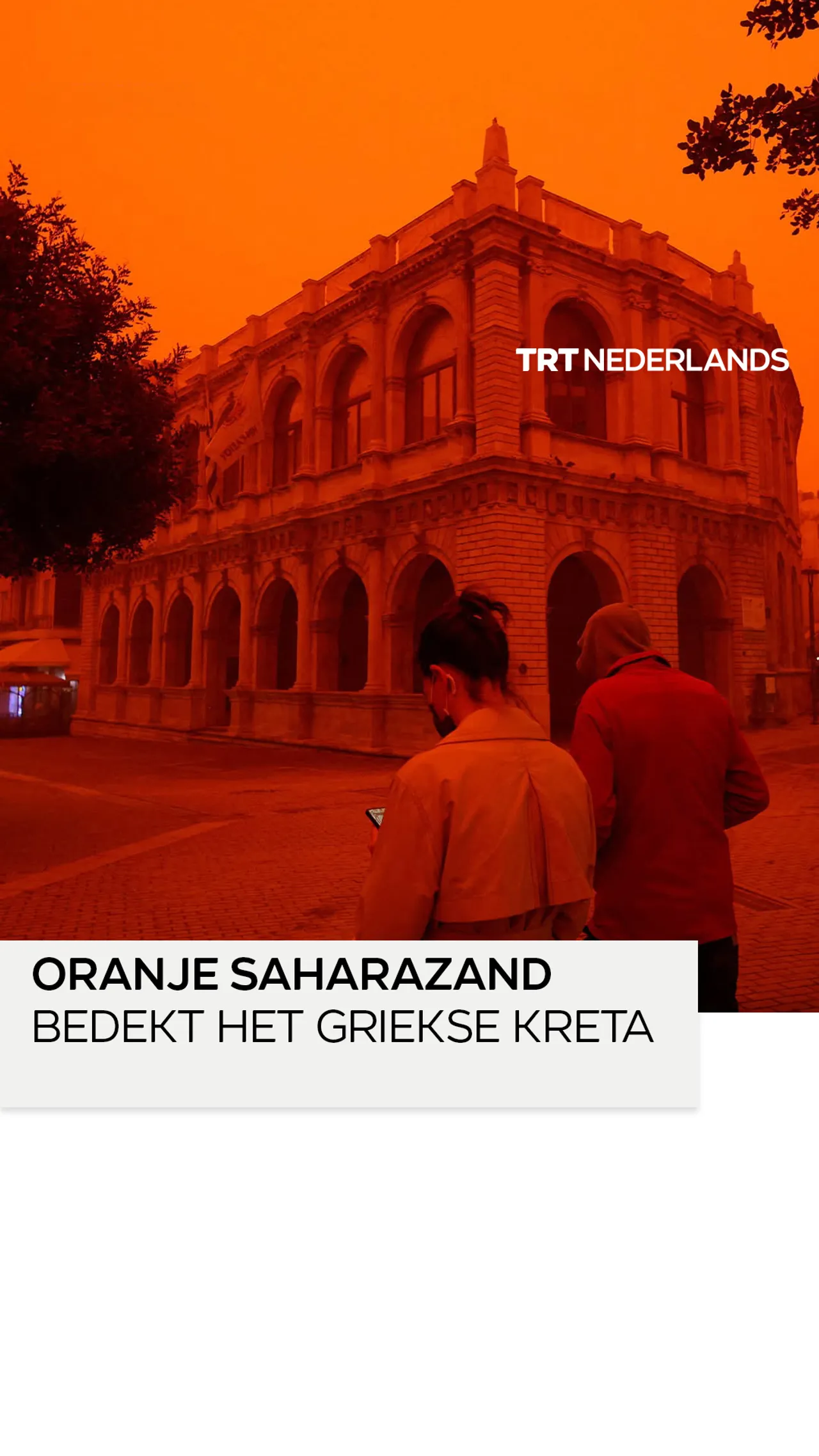 Het Griekse Kreta bedekt met oranje Saharazand