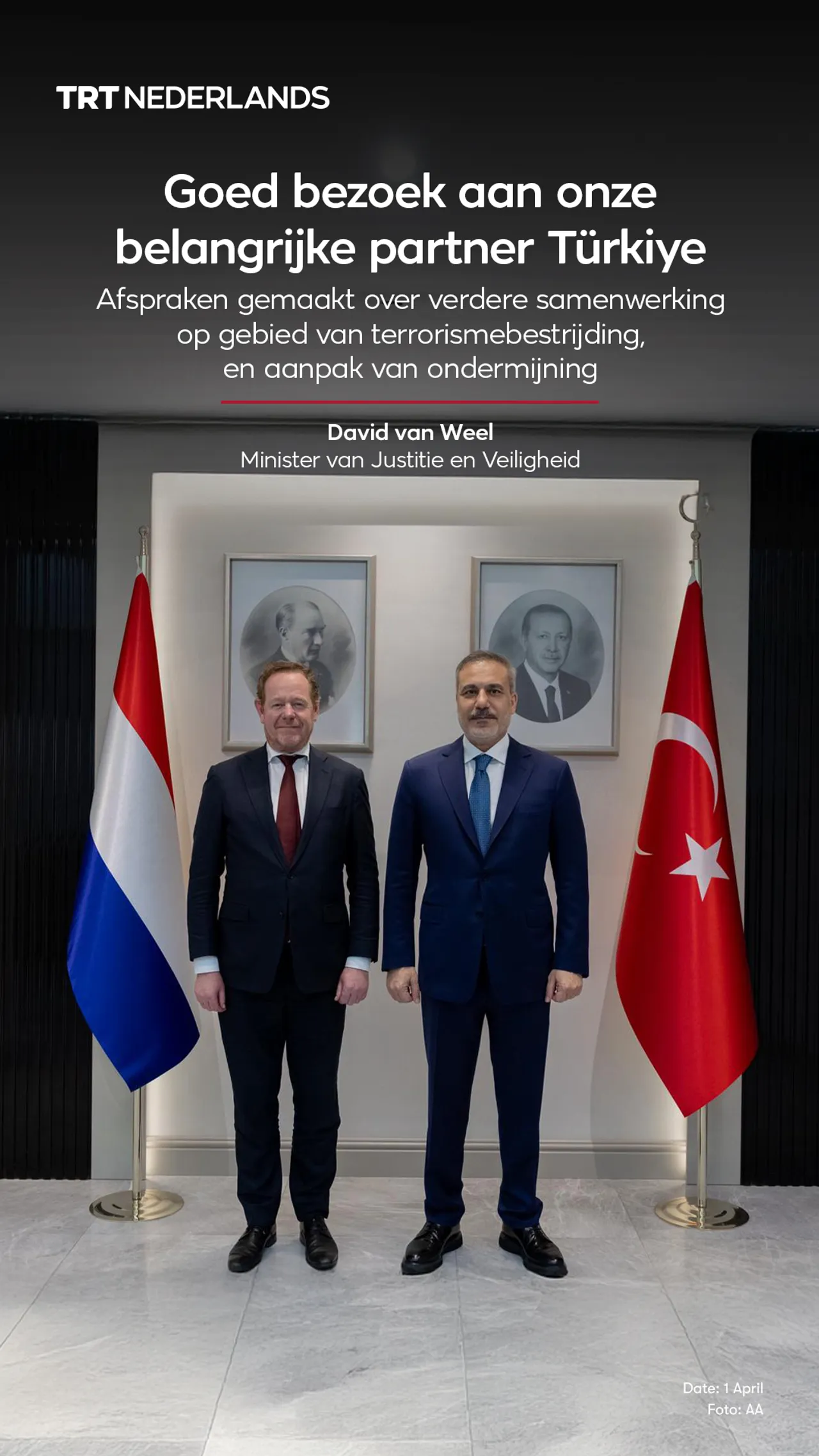 “Goed bezoek aan onze belangrijke partner Türkiye”: minister van Weel