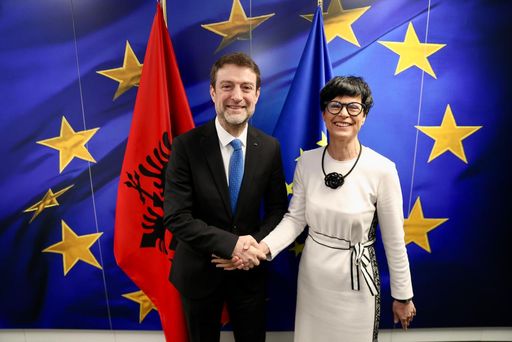 Ministri Hoxha takon komisaren Kos  Rruga e Shqipërisë drejt BE së bazohet në angazhime të forta