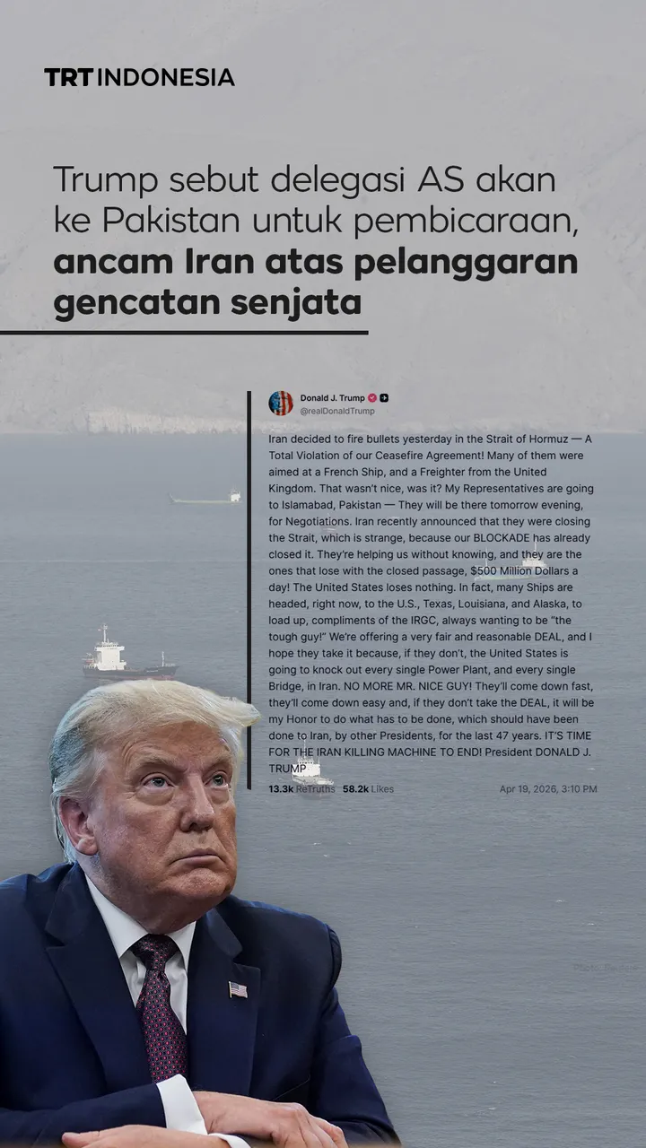 Trump sebut delegasi AS akan ke Pakistan, ancam Iran atas pelanggaran gencatan