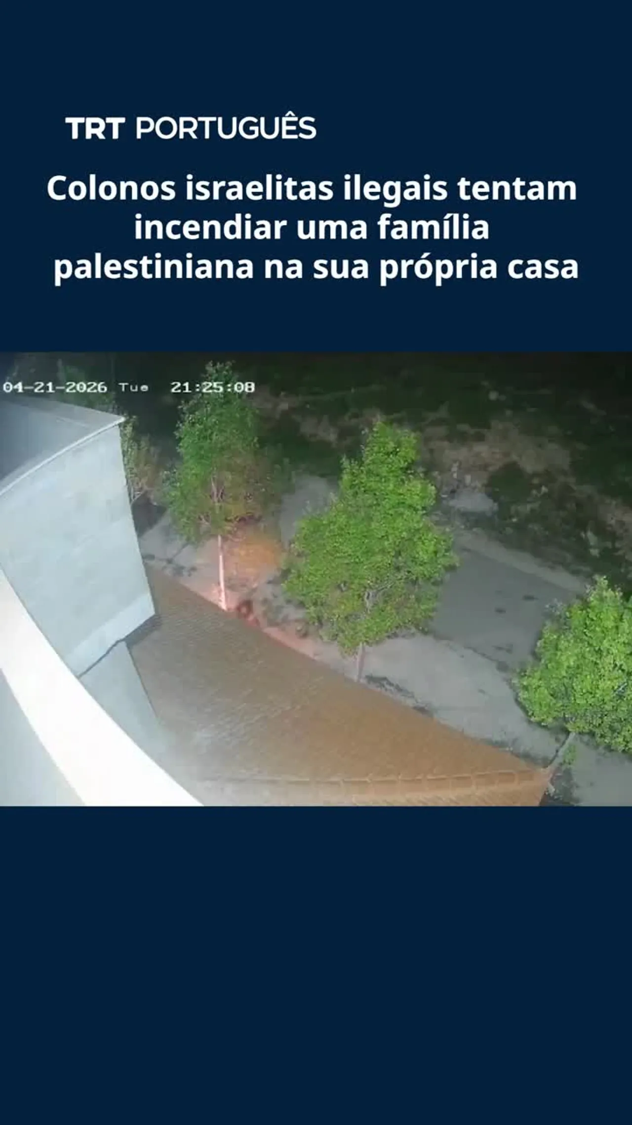 Colonos israelitas ilegais tentam incendiar uma família palestiniana na sua própria casa