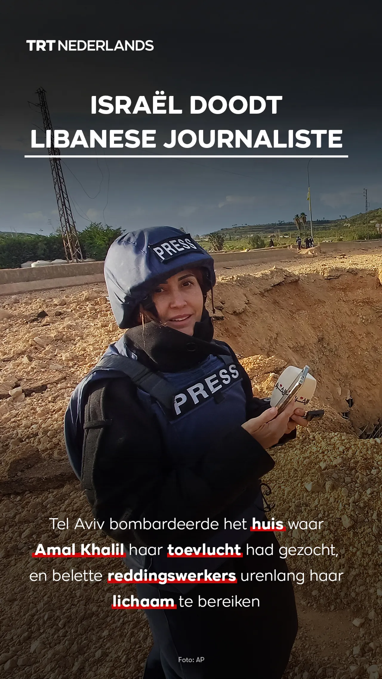 Israël doodt Libanese journaliste