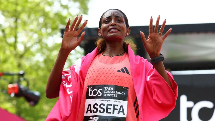 Ethiopia's Tigst Assefa sets new world record in women's-only marathon
