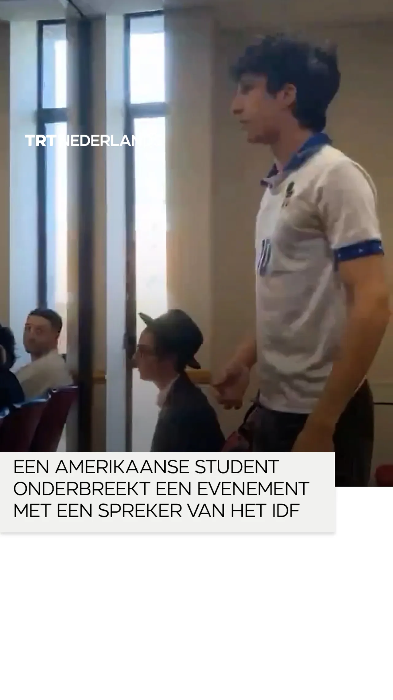 Een Amerikaanse student onderbreekt een evenement met een spreker van het IDF