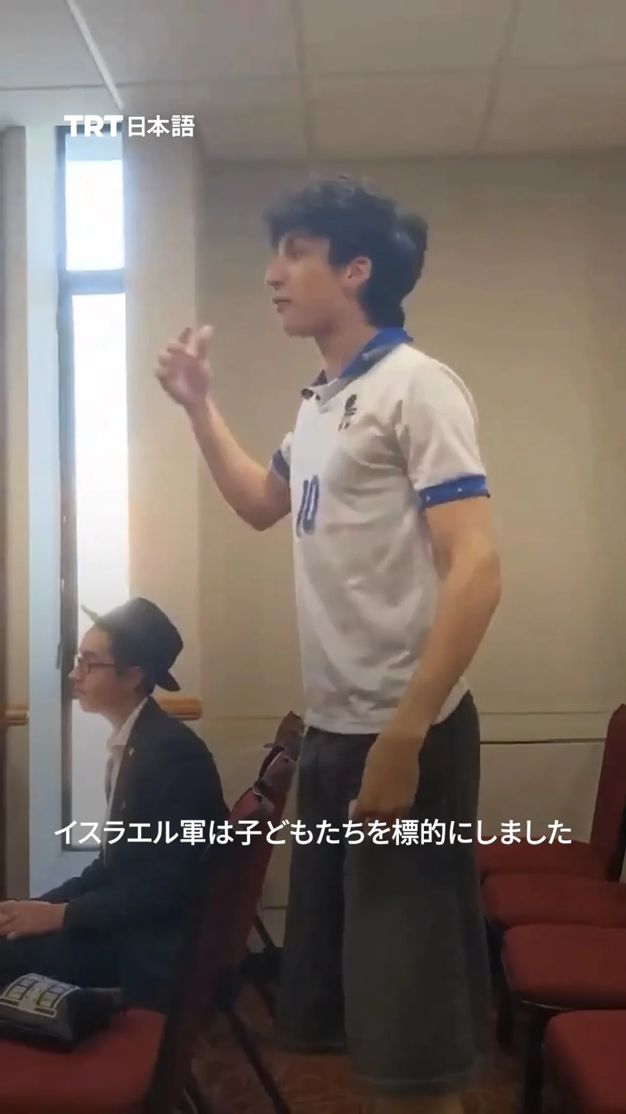 大学生、イスラエル兵が講演するイベントを途中で中断