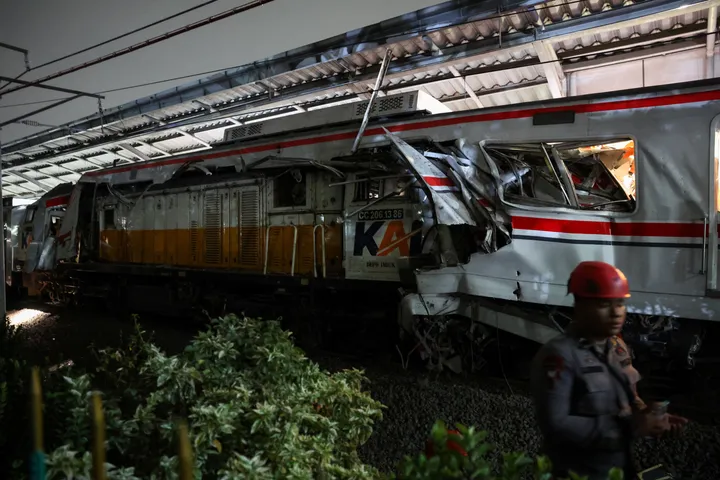 Train crash in Indonesia's West Java kills 14 after taxi triggers deadly collision