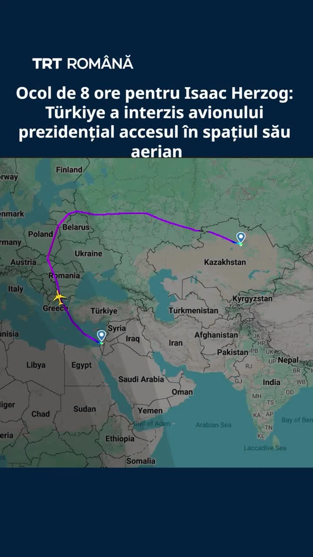 Türkiye a interzis avionului lui Herzog accesul în spațiul său aerian