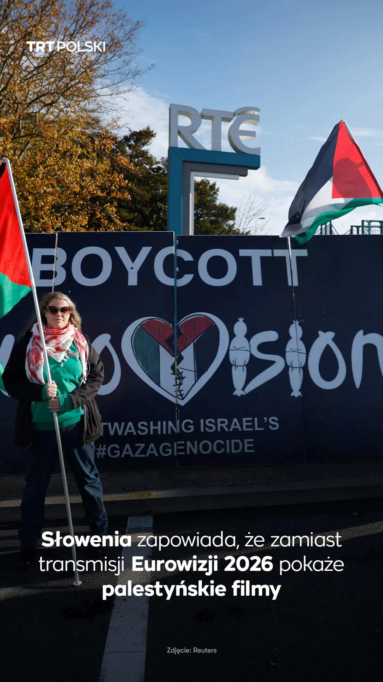 Słowenia zapowiada, że zamiast transmisji Eurowizji 2026 pokaże palestyńskie filmy