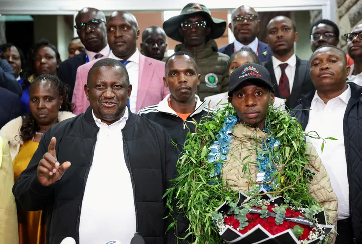 Marathon record breaker Sebastian Sawe gets hero's welcome in Kenya